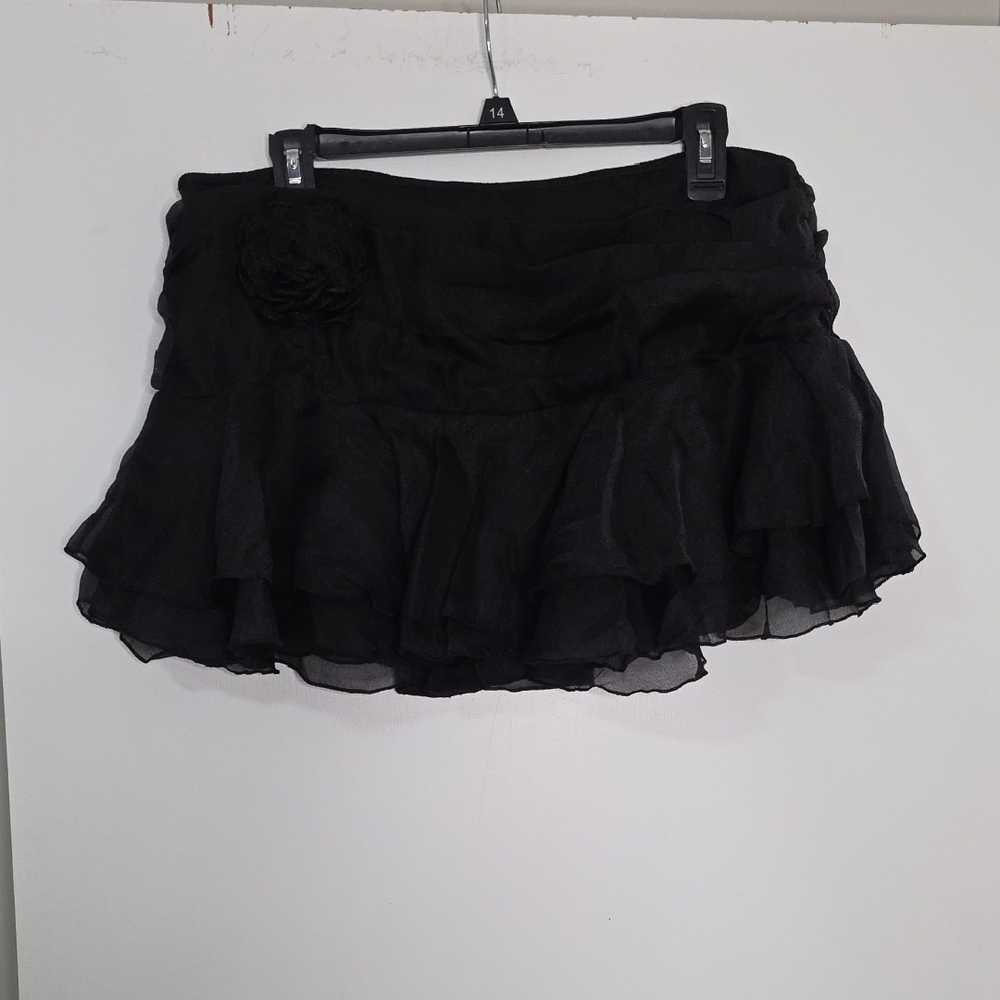 Source Unknown Black Layered Mini Skirt